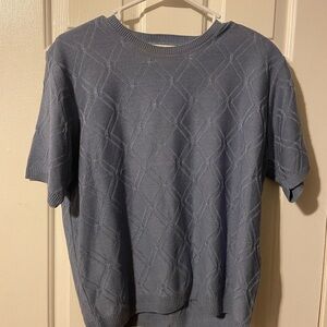 Alfred Dunner Textured Knit Top in Blue